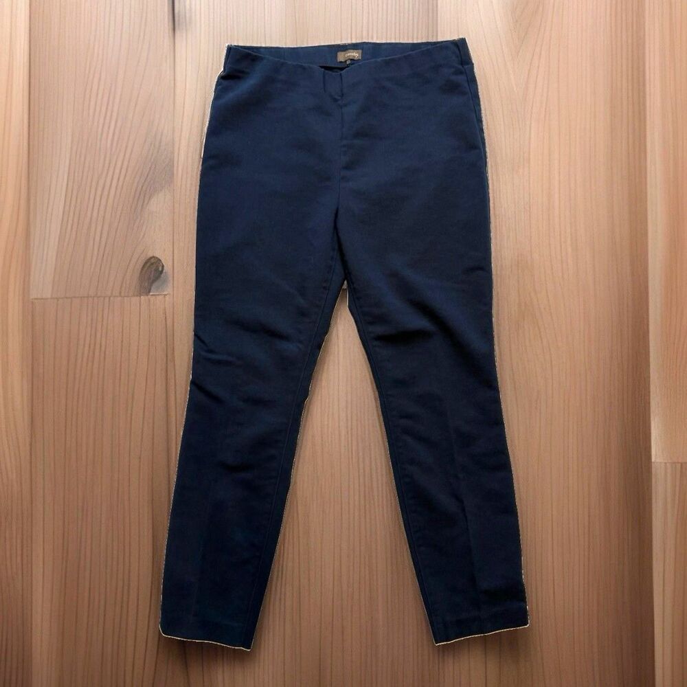 Crosby Size 10 Navy Blue Tapered Leg Pull On Ankle Pants Casual